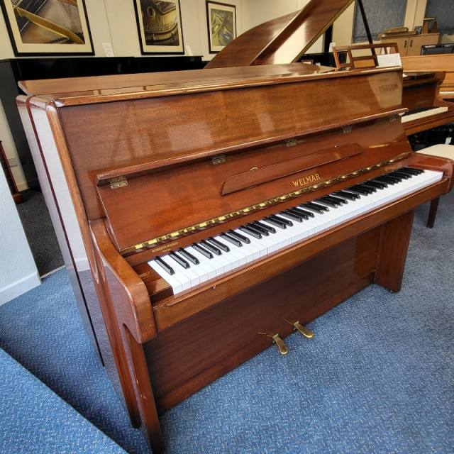 Welmar upright Piano in mahogany – Inventory thumbnail – Roberts Pianos Oxford