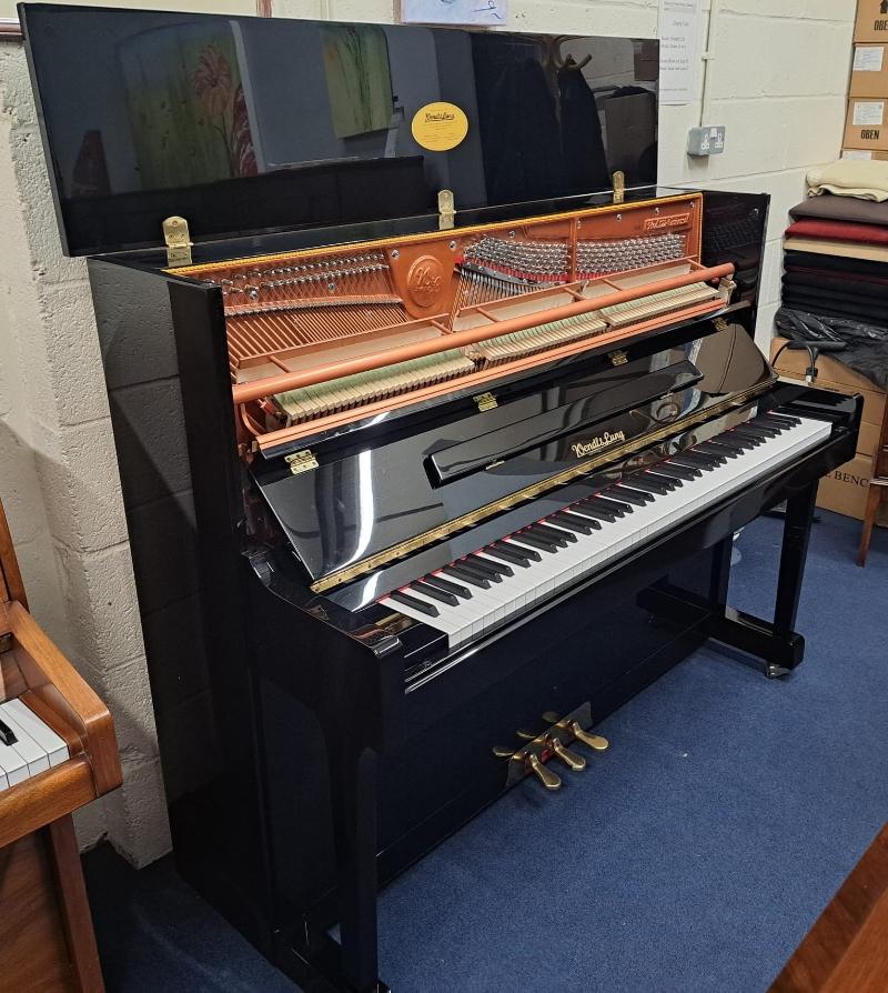Wendl & Lung (Feurich) 122 upright Piano in black – Gallery image – Roberts Pianos Oxford