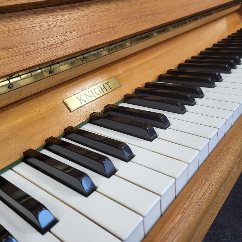 Knight K10 upright Piano in teak – Gallery image – Roberts Pianos Oxford