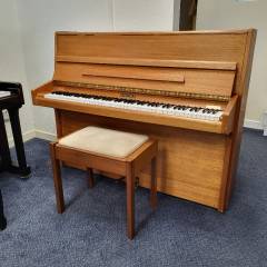 Knight K10 upright Piano in teak – Inventory thumbnail – Roberts Pianos Oxford