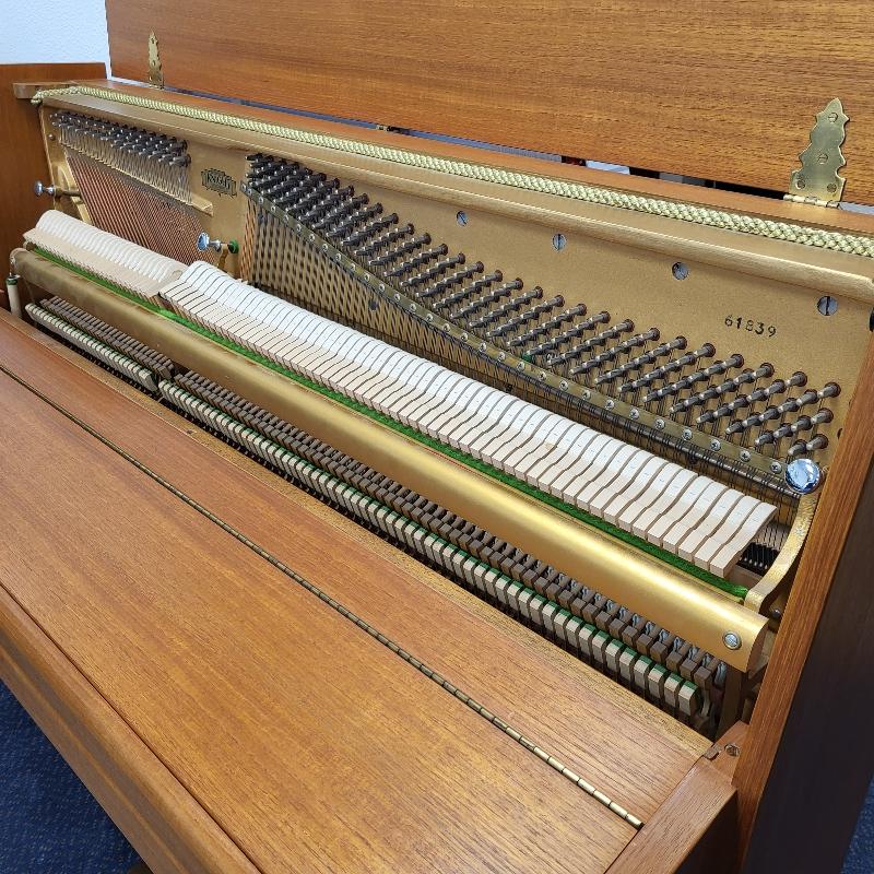 Knight K10 upright Piano in teak – Gallery image – Roberts Pianos Oxford
