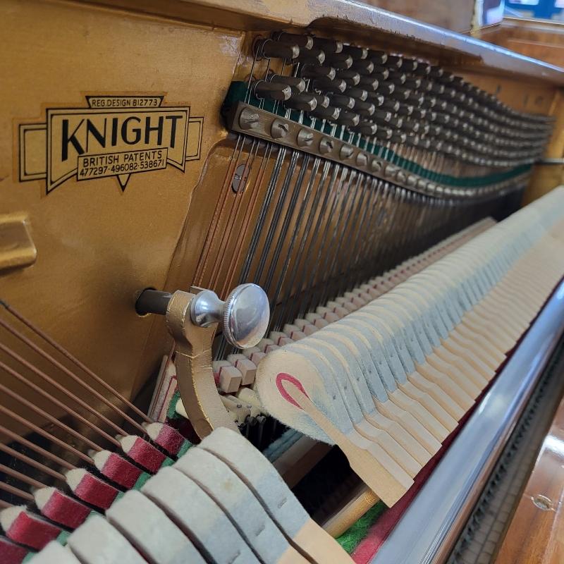 Knight K20 upright Piano in walnut – Gallery image – Roberts Pianos Oxford