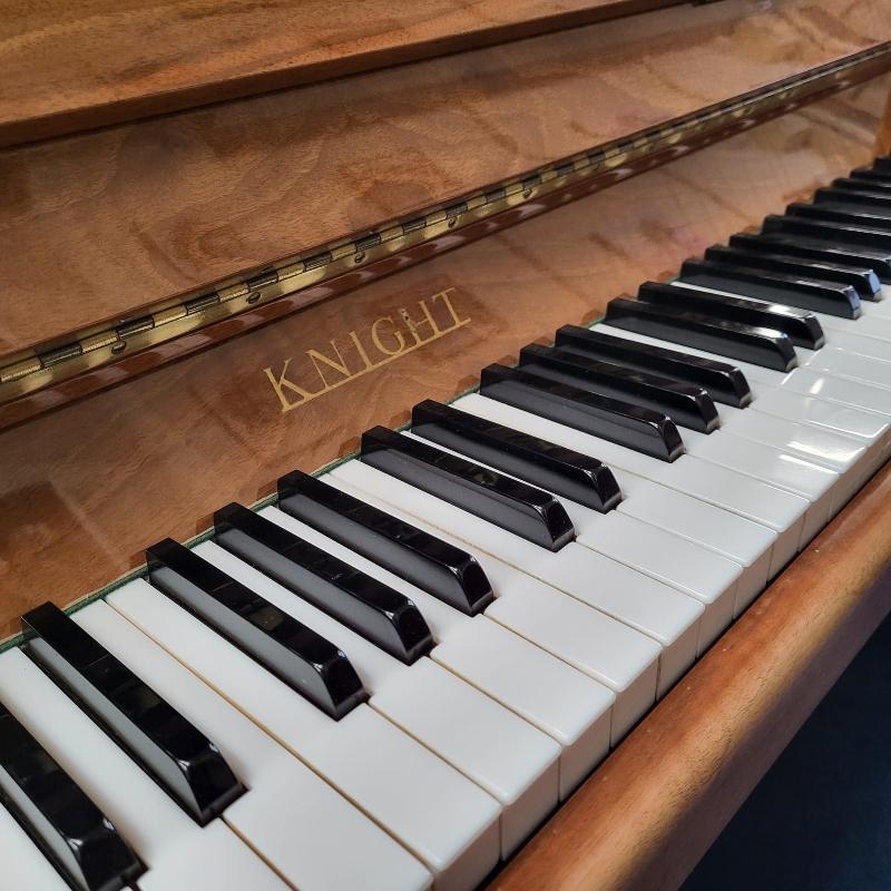 Knight K20 upright Piano in walnut – Gallery image – Roberts Pianos Oxford