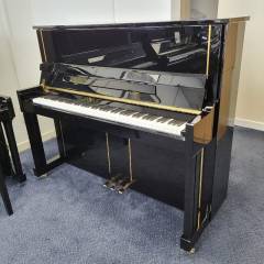 Feurich 125 upright Piano in Black – Inventory thumbnail – Roberts Pianos Oxford