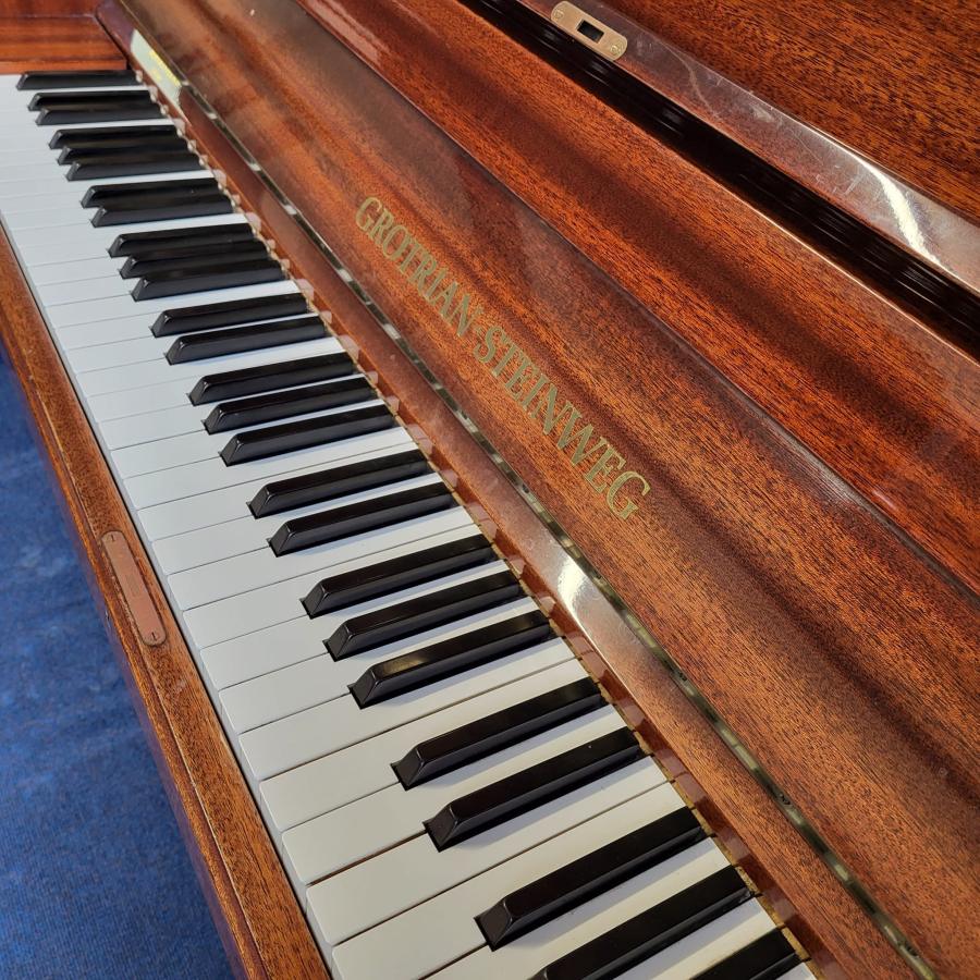 Grotrian Steinweg 122 upright Piano in bright mahogany – Gallery image – Roberts Pianos Oxford
