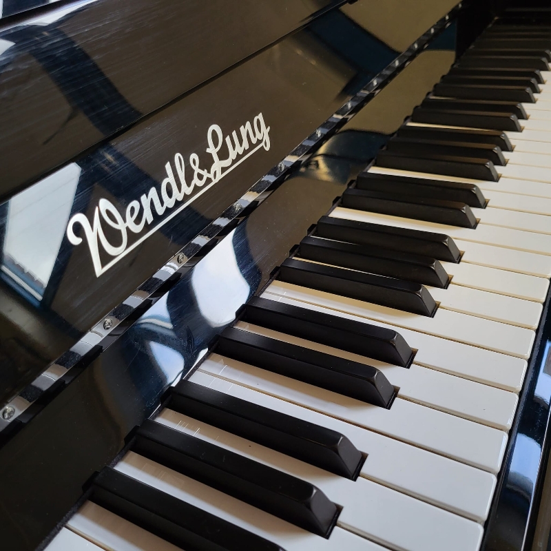 Wendl & Lung 122 upright Piano in Black – Gallery image – Roberts Pianos Oxford