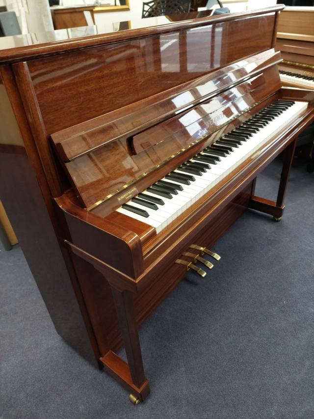 Feurich 120 Upright Piano in Mahogany – Inventory thumbnail – Roberts Pianos Oxford