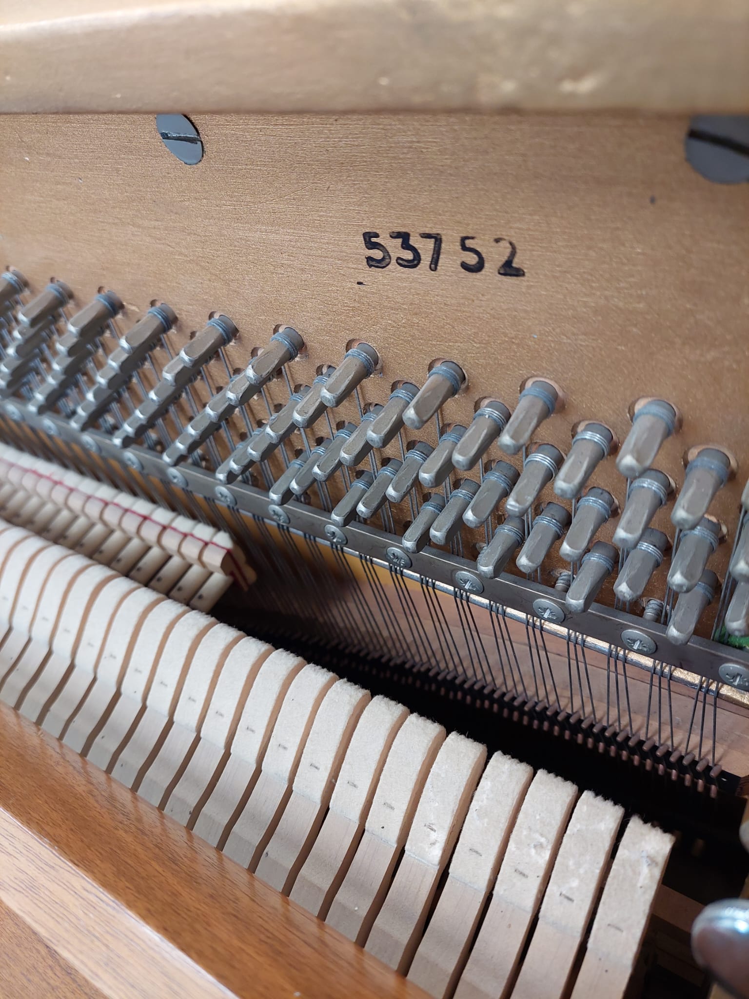 Knight K10 Upright Piano in Teak – Gallery image – Roberts Pianos Oxford