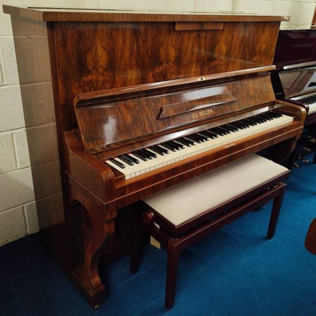 Ed Seiler 129 upright Piano in Walnut – Inventory thumbnail – Roberts Pianos Oxford