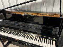 Feurich 122 upright Piano in Black – Inventory thumbnail – Roberts Pianos Oxford