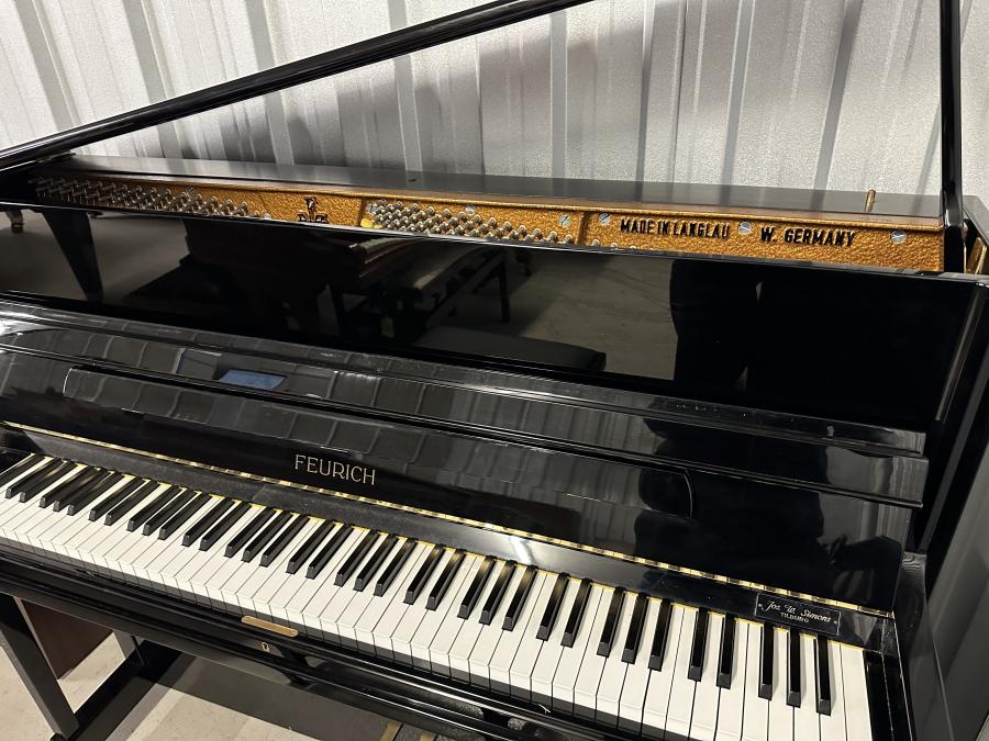 Feurich 122 upright Piano in Black – Featured image – Roberts Pianos Oxford