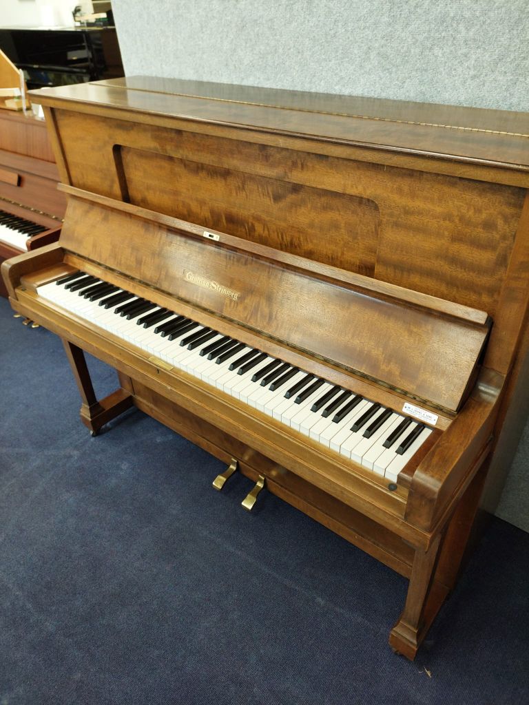 Grotrian Steinweg 120 upright Piano in mahogany – Gallery image – Roberts Pianos Oxford