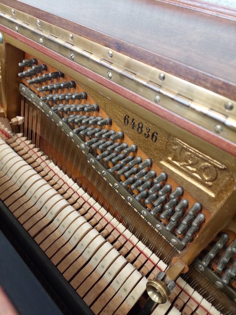Grotrian Steinweg 120 upright Piano in mahogany – Gallery image – Roberts Pianos Oxford