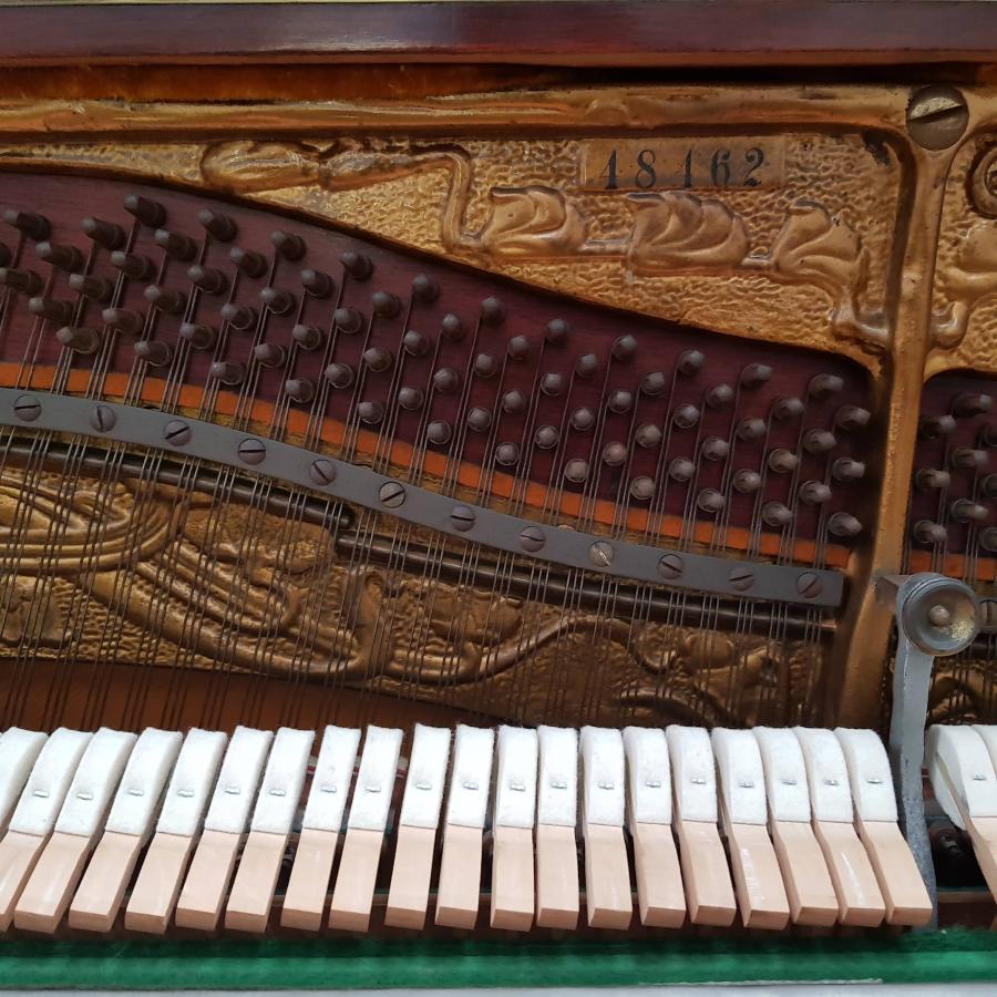 Grotrian Steinweg 120 upright Piano in Light Mahogany / Walnut – Gallery image – Roberts Pianos Oxford