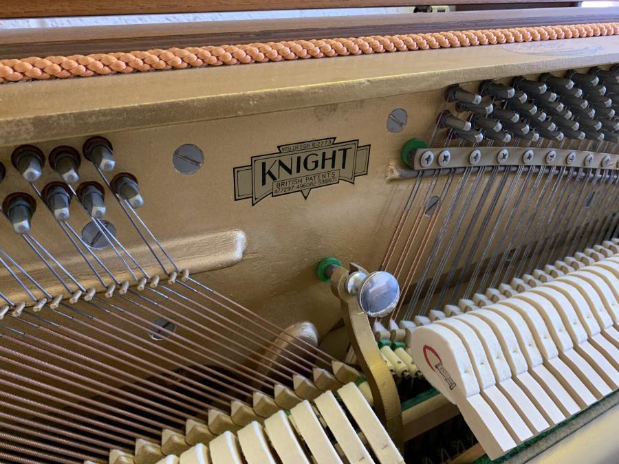 Knight K10 upright Piano in light teak – Gallery image – Roberts Pianos Oxford