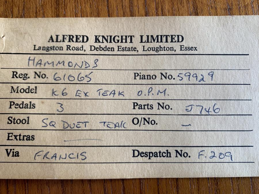 Knight K6 upright Piano in teak – Gallery image – Roberts Pianos Oxford