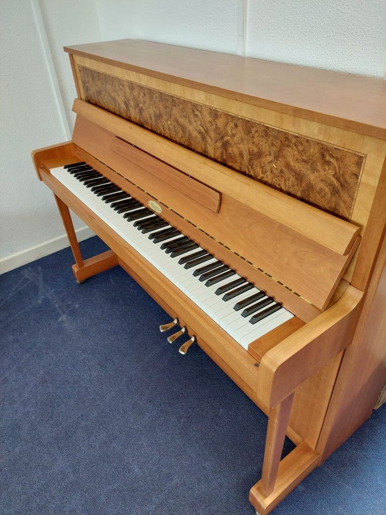 Kemble Prestige upright Piano in Walnut – Featured image – Roberts Pianos Oxford