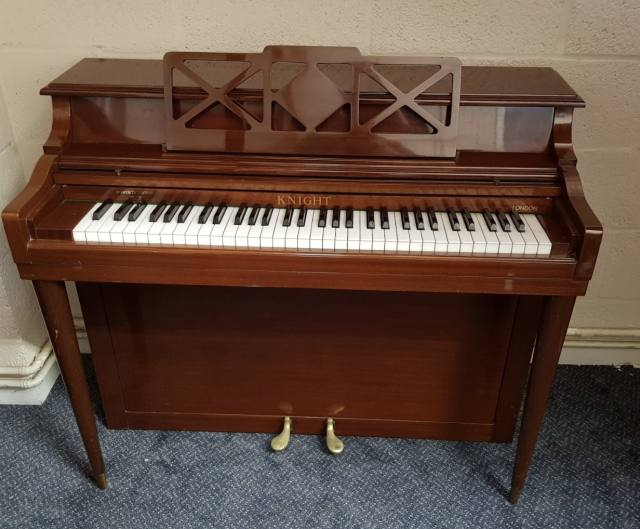 Knight K35 upright Piano in Mahogany – Inventory thumbnail – Roberts Pianos Oxford