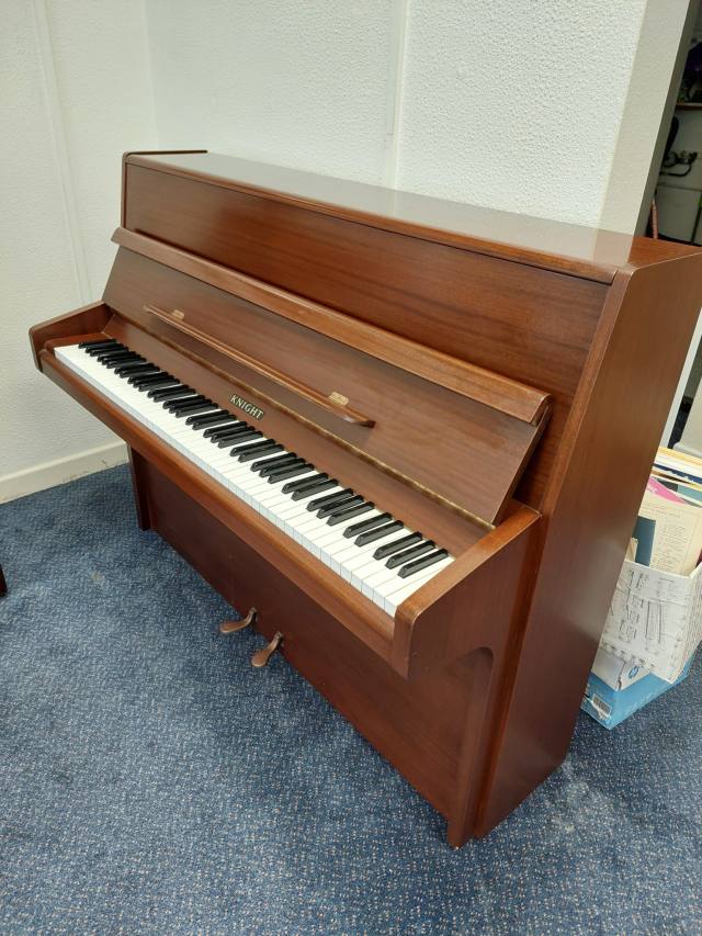 Knight K10 upright Piano in Mahogany – Inventory thumbnail – Roberts Pianos Oxford