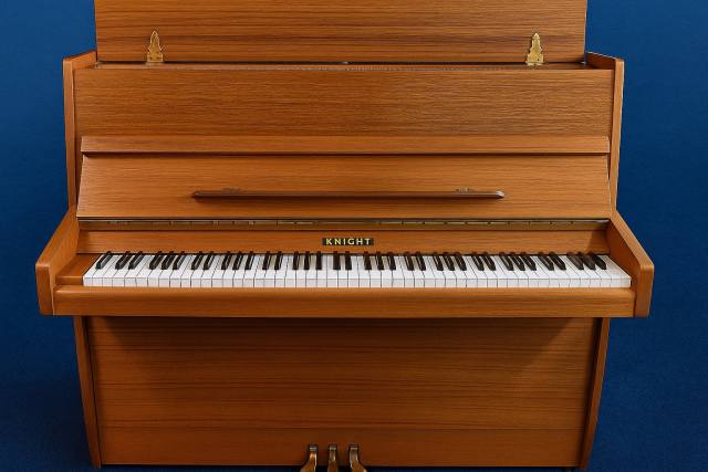 Knight K10 upright Piano in Brown – Inventory thumbnail – Roberts Pianos Oxford