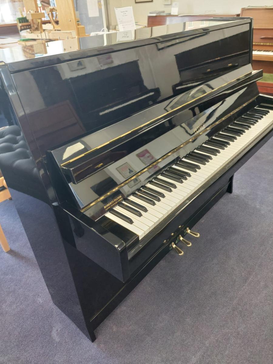Petrof 116 Upright Piano in Black Polyester – Featured image – Roberts Pianos Oxford