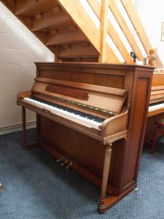 Rippen upright Piano in cherry – Inventory thumbnail – Roberts Pianos Oxford
