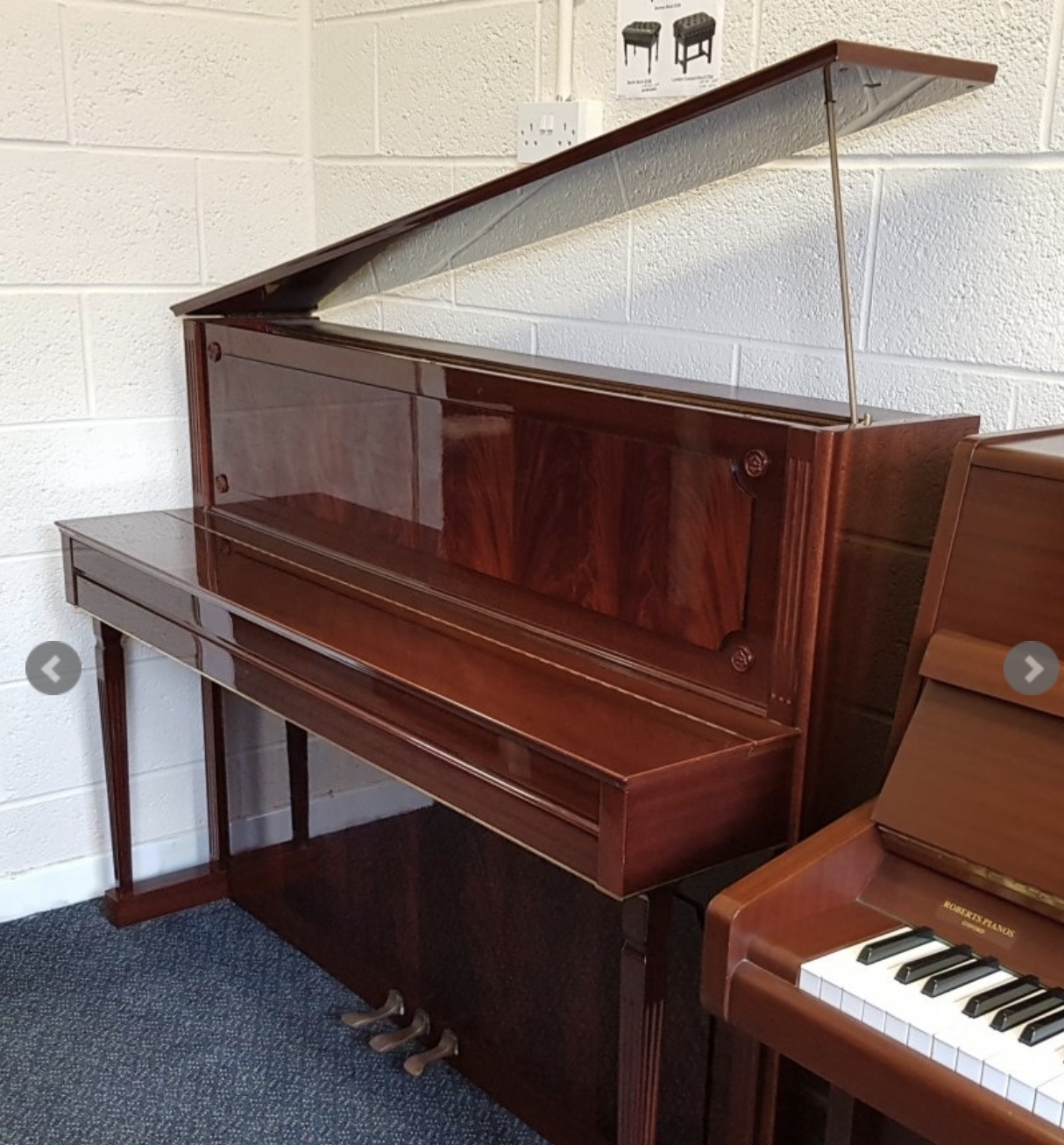 Schimmel 114 upright Piano in bright mahogany – Gallery image – Roberts Pianos Oxford