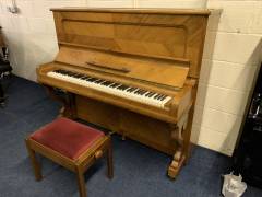 Steinway K upright Piano in Quartered satinwood – Inventory thumbnail – Roberts Pianos Oxford