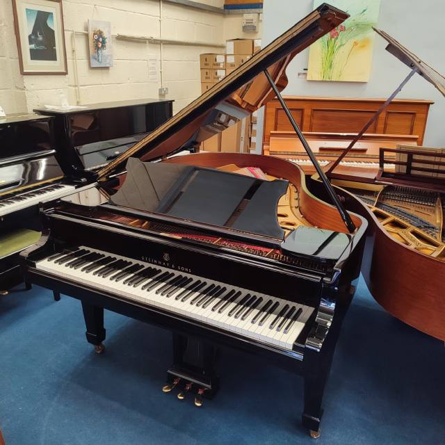 Steinway Model O grand Piano in black polyester – Inventory thumbnail – Roberts Pianos Oxford