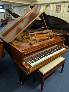 Bluthner style IVa grand Piano in flamed mahogany – Inventory thumbnail – Roberts Pianos Oxford