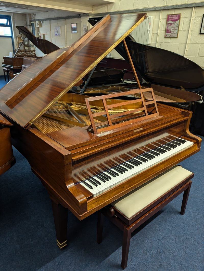 Bluthner style IVa grand Piano in flamed mahogany – Featured image – Roberts Pianos Oxford