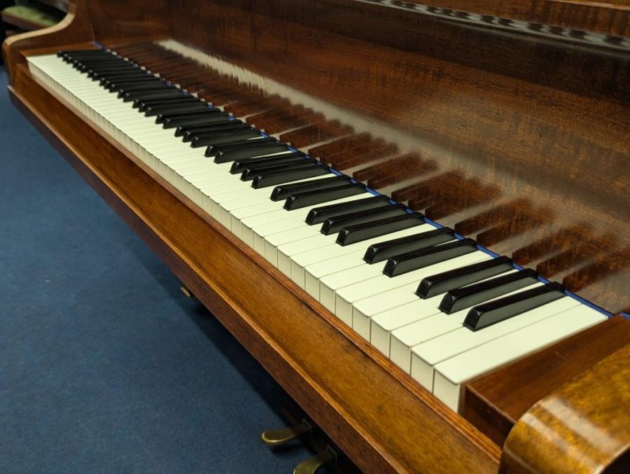 Bluthner style IVa grand Piano in flamed mahogany – Gallery image – Roberts Pianos Oxford