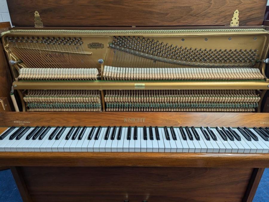 Knight K10 upright Piano in Walnut – Gallery image – Roberts Pianos Oxford
