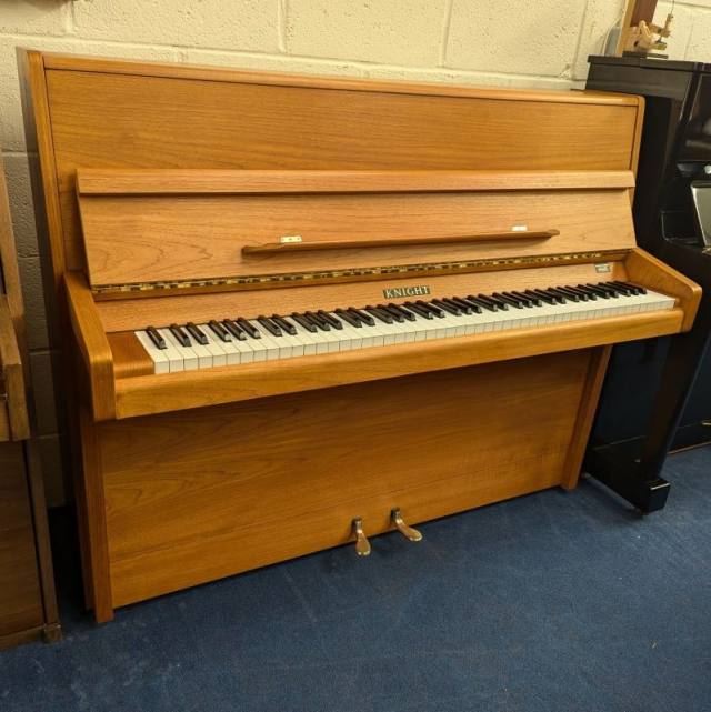 Knight K10 upright Piano in Teak – Inventory thumbnail – Roberts Pianos Oxford