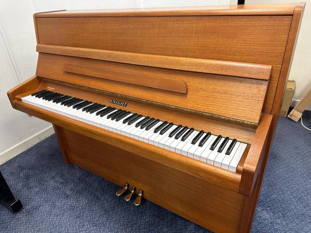 Knight K 10 upright Piano in teak – Inventory thumbnail – Roberts Pianos Oxford