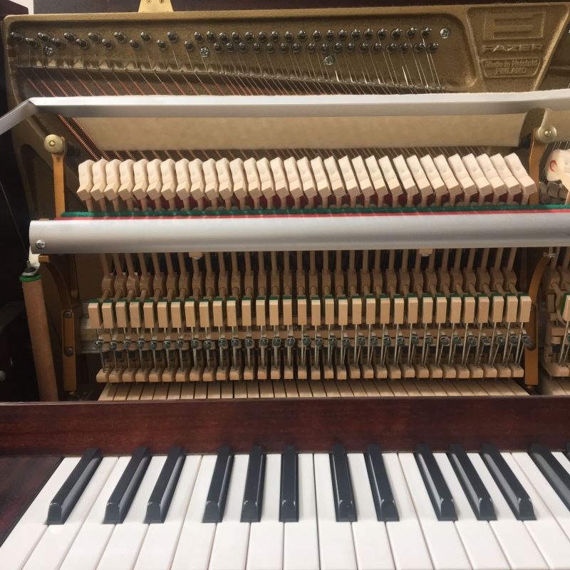 Fazer upright Piano in mahogany – Gallery image – Roberts Pianos Oxford