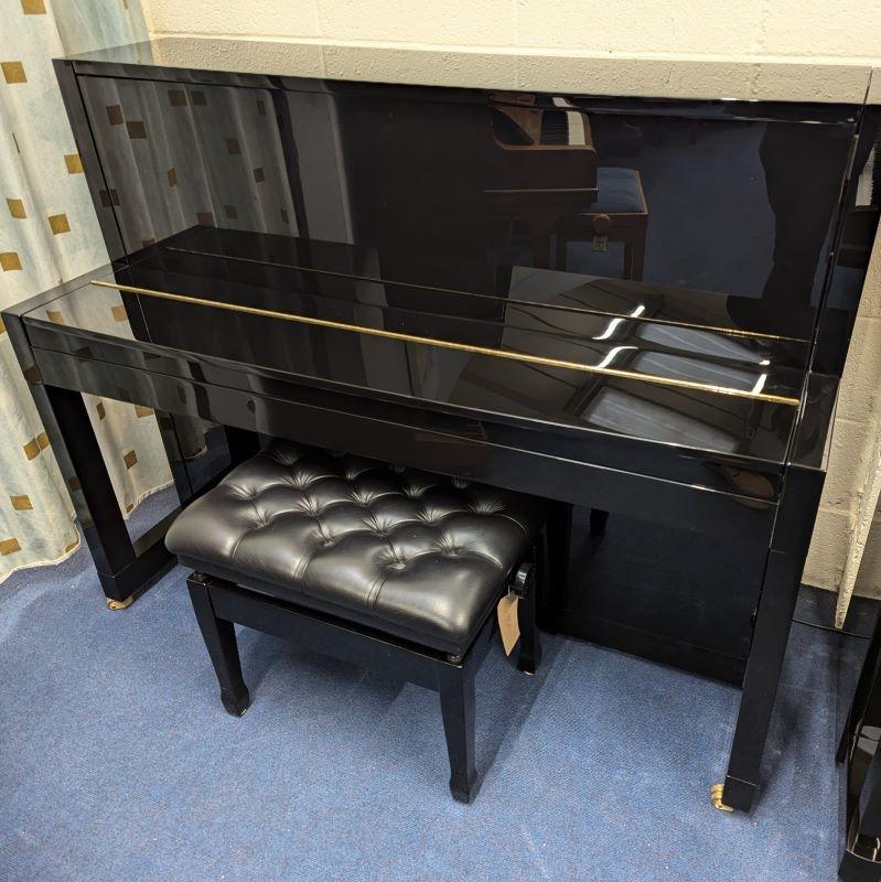 Feurich 115 upright Piano in black – Gallery image – Roberts Pianos Oxford