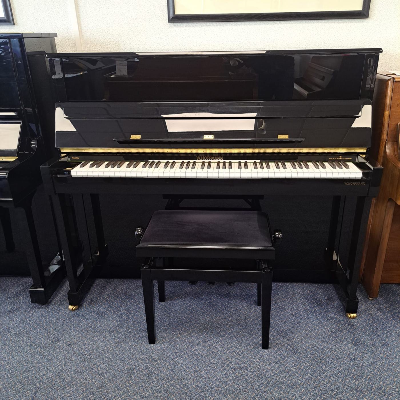 Hoffmann T122 upright Piano in Black – Featured image – Roberts Pianos Oxford