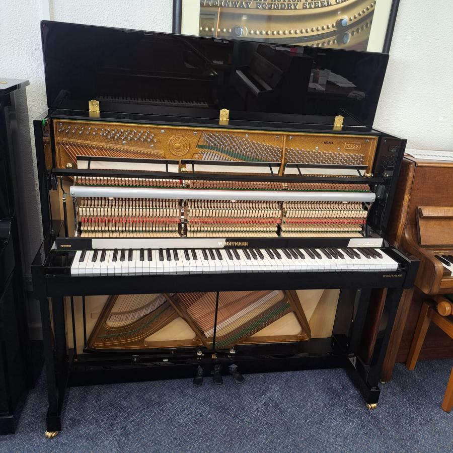Hoffmann T122 upright Piano in Black – Gallery image – Roberts Pianos Oxford