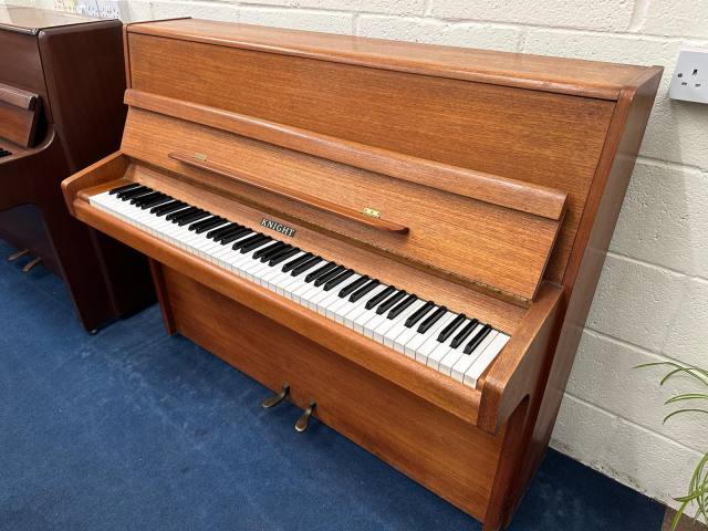Knight K10 upright Piano in teak – Inventory thumbnail – Roberts Pianos Oxford
