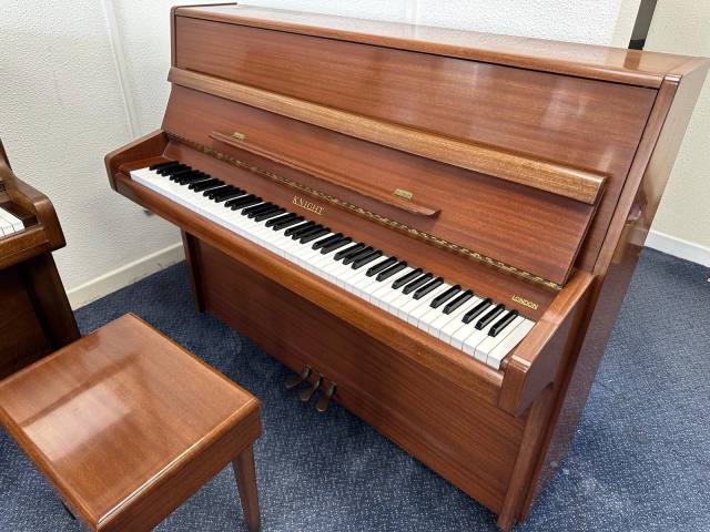 Knight K10 3 pedals upright Piano in mahogany satin – Inventory thumbnail – Roberts Pianos Oxford