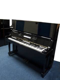 Yamaha X upright Piano in black polyester – Inventory thumbnail – Roberts Pianos Oxford