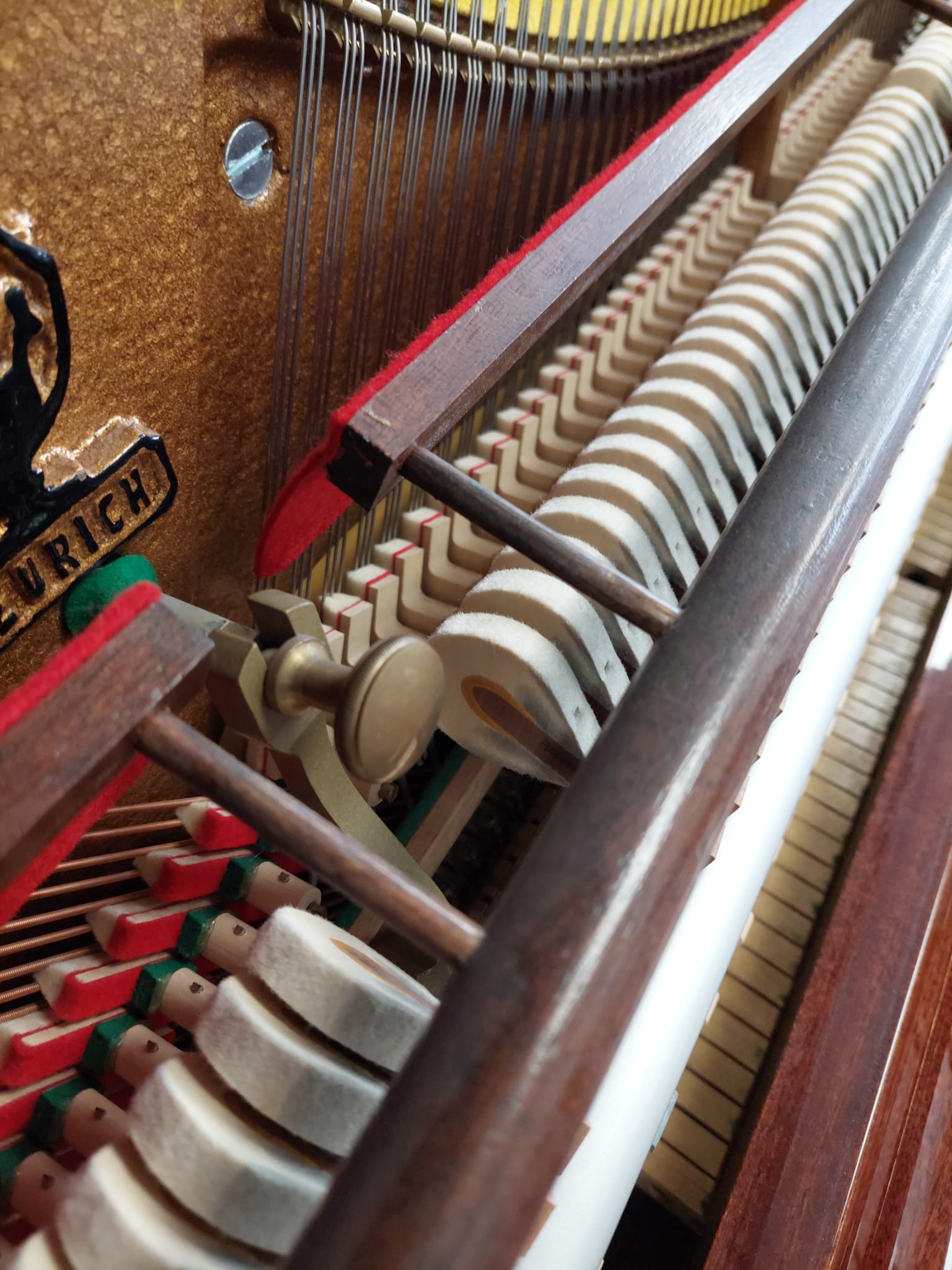 Feurich 120 Upright Piano in Mahogany – Gallery image – Roberts Pianos Oxford
