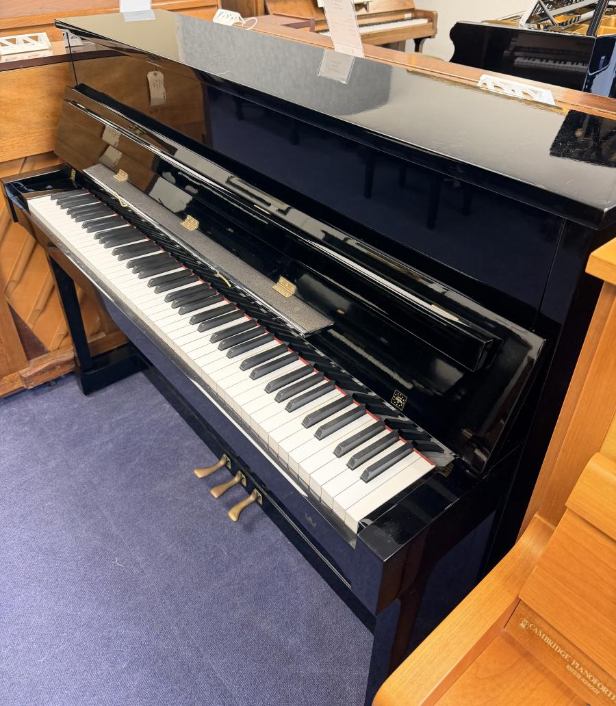 Seiler 116 Upright Piano in Black Polyester – Featured image – Roberts Pianos Oxford