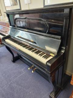 Ibach 130 Upright Piano in Black Polyester – Inventory thumbnail – Roberts Pianos Oxford