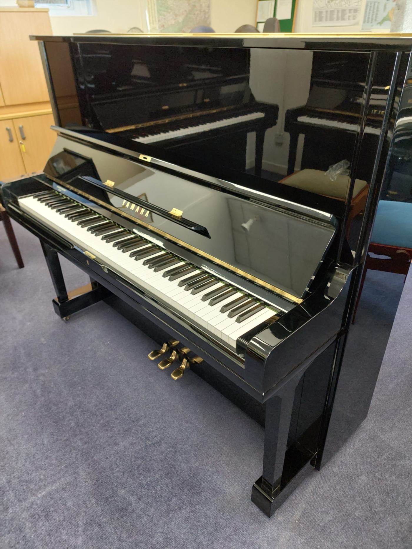 Yamaha U3H Upright Piano in Black Polyester – Featured image – Roberts Pianos Oxford