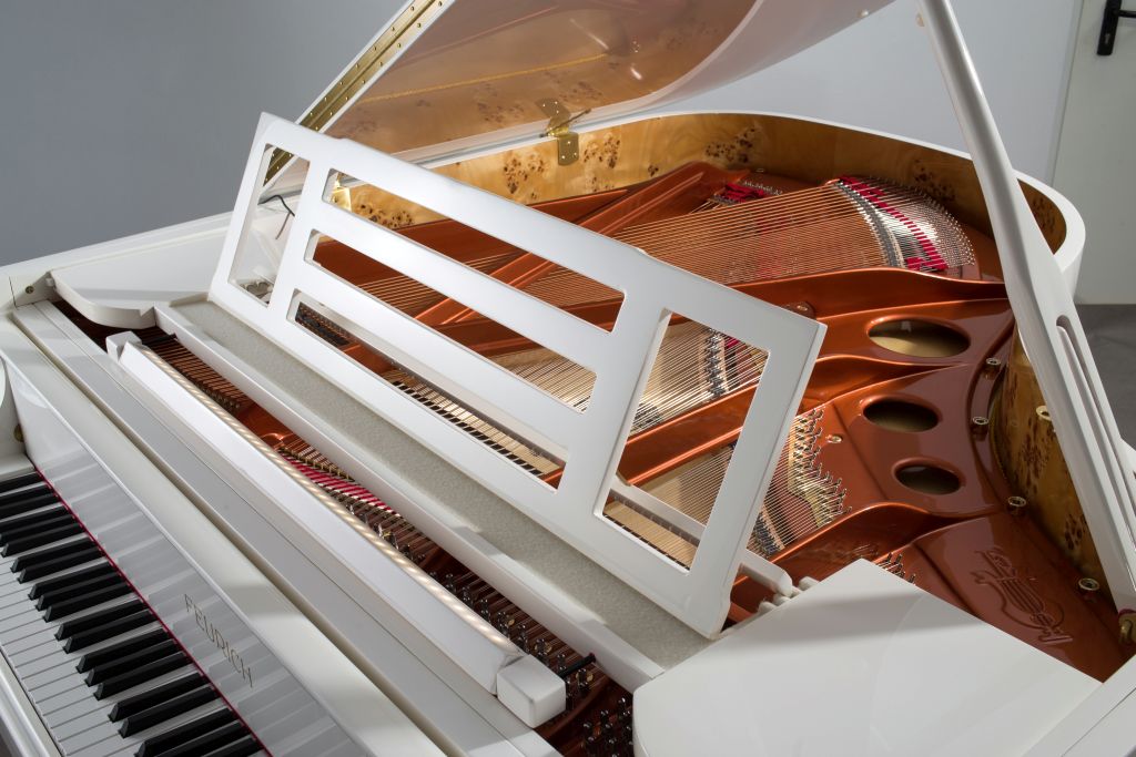Feurich Model 179 grand piano in polished white