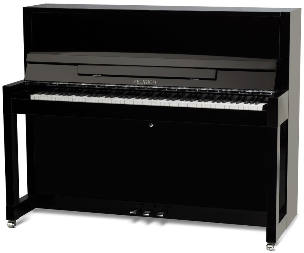 Feurich Model 115 upright piano in black
