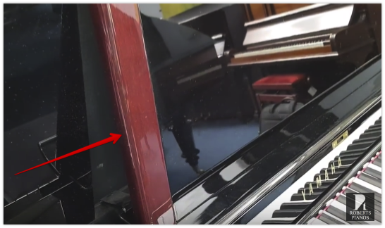 Yamaha upright piano open panel